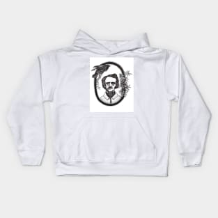 Edgar Allan Poe Illustration by Ash Claise Kids Hoodie